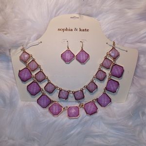 Sophia & Kate pink necklace & earrings set